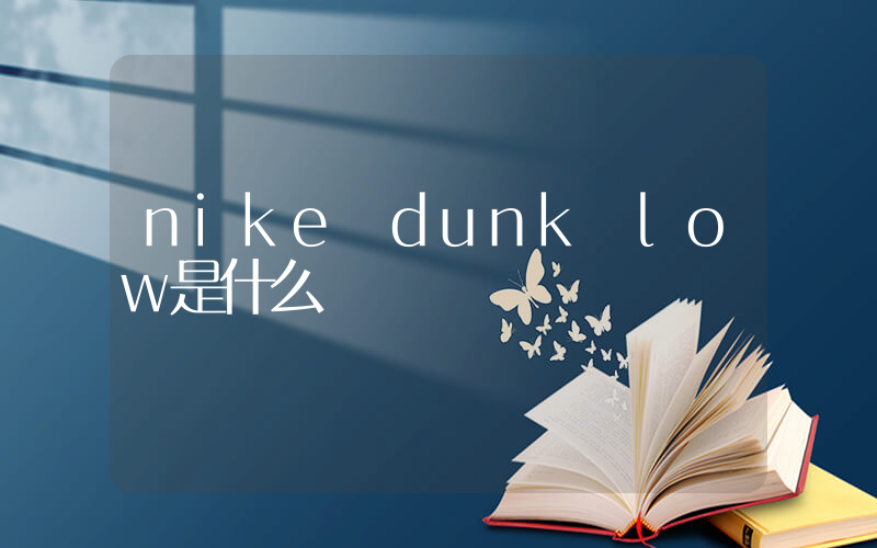 nike dunk low是什么插图